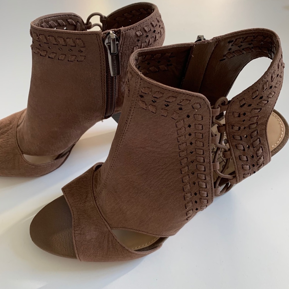 Open toe ankle booties